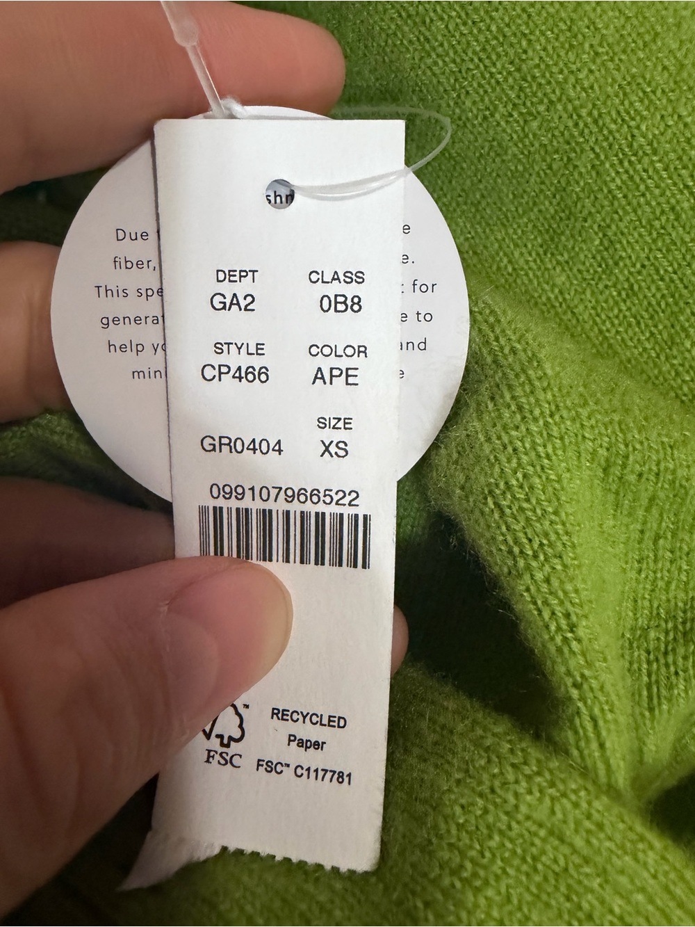 J crew august peridot Cashmere high V-neck sweater
Item CP466 - Picture 4 of 4